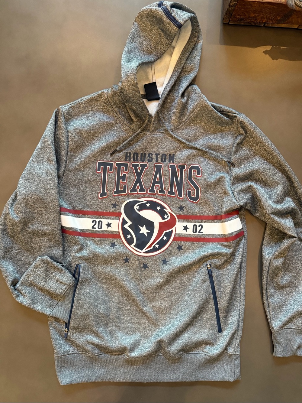 NFL Houston Texans Gray Pullover Crewneck Hoodie with Logo